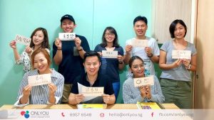 Korean class calligraphy activity