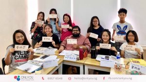 korean class calligraphy activity in singapore