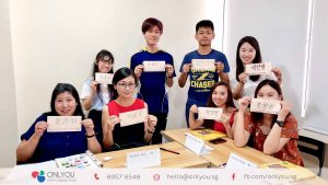 Calligraphy activity in Korean Class