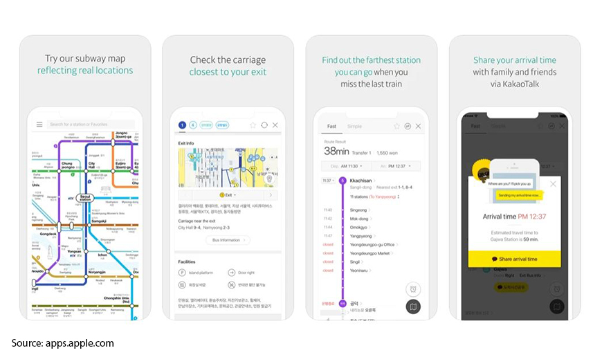 KakaoMetro maps and routes screenshot
