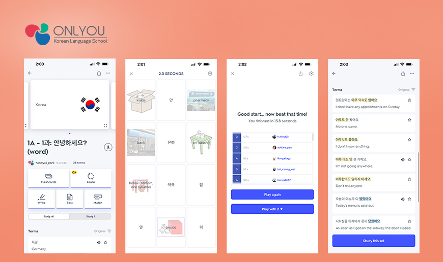 proper resources provided by onlyou korean language school